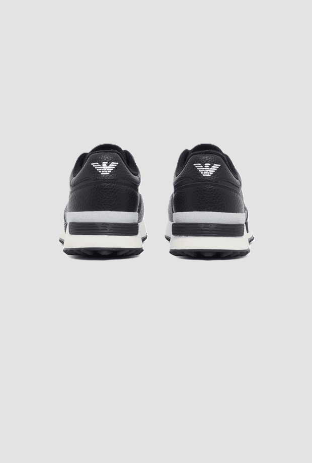 EA7 scarpe con logo da uomo nero - 4
