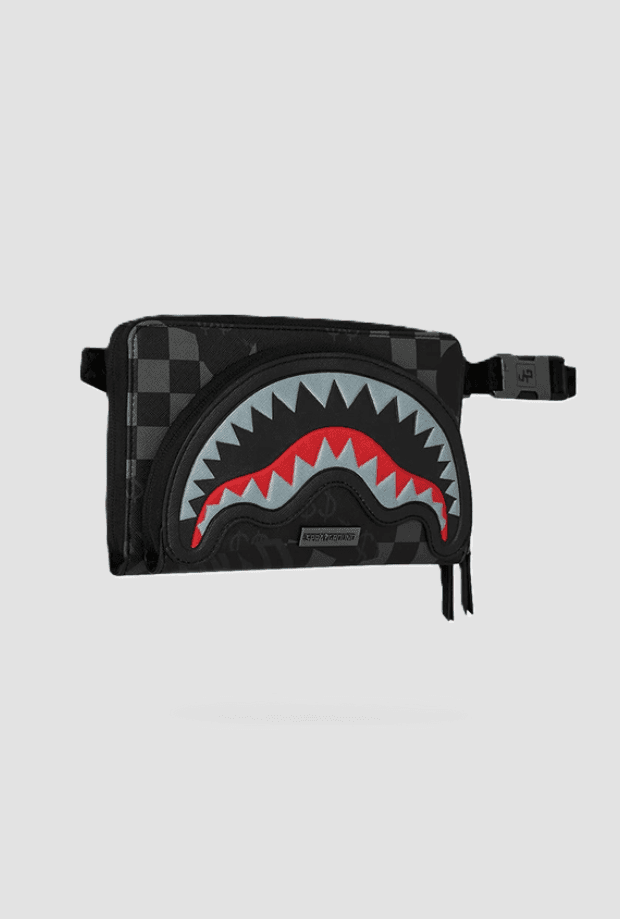 Sprayground marsupio a scacchiera unisex nero-grigio - 2