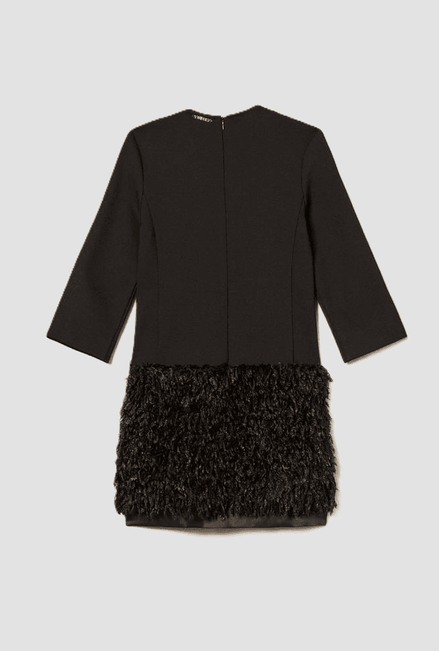TWINSET abito con gonna effetto frange bambina nero - 3