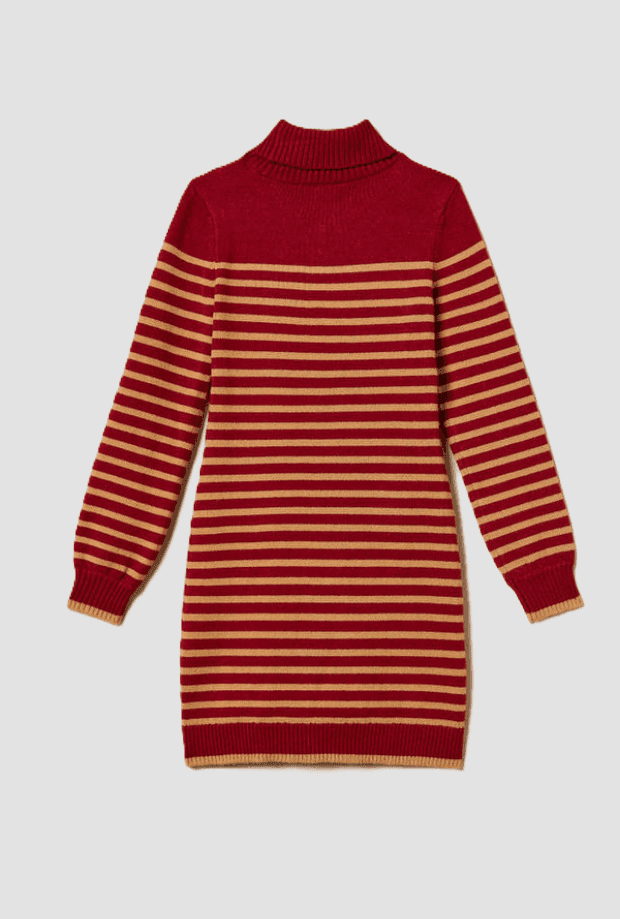 TWINSET abito in maglia a righe bambina rosso-marrone - 3