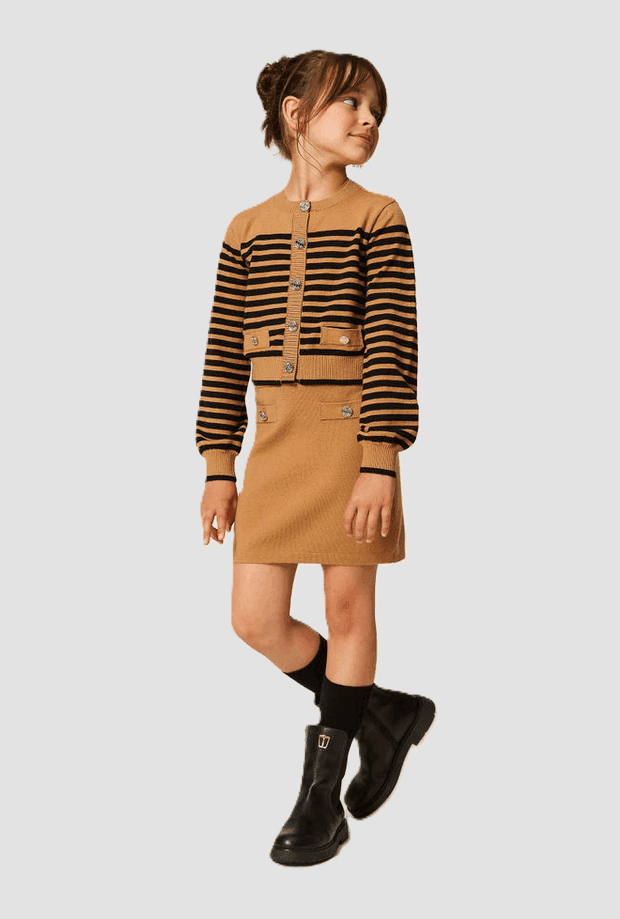 TWINSET gonna in maglia con bottoni bambina marrone - 2