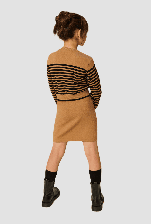 TWINSET gonna in maglia con bottoni bambina marrone - 4