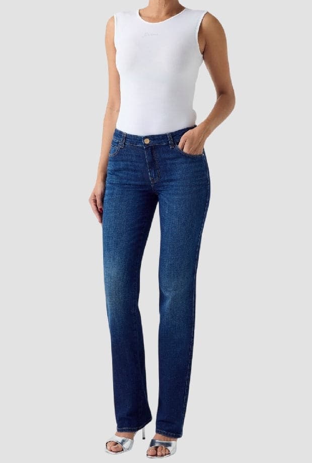 GUESS jeans straight fit donna blu scuro - 2