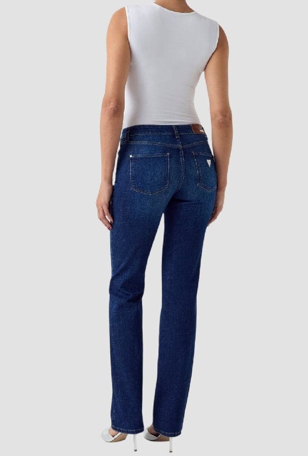 GUESS jeans straight fit donna blu scuro - 4