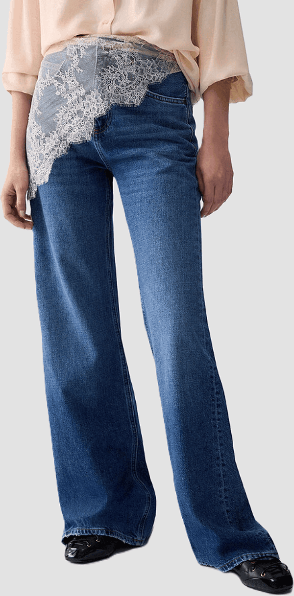 LIU JO jeans con bandana in pizzo donna blu denim - 2