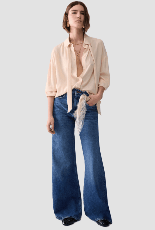 LIU JO jeans con bandana in pizzo donna blu denim - 4