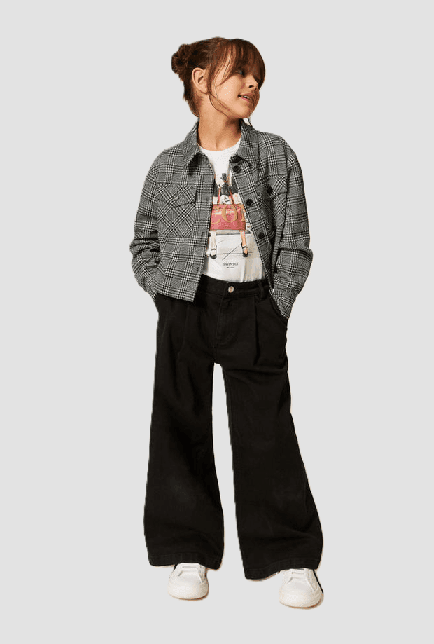TWINSET jeans wide leg bambina nero - 2