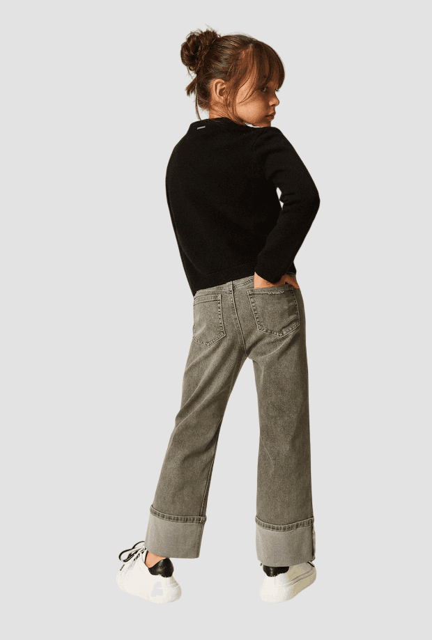 TWINSET jeans con risvolto bambina denim grigio - 4