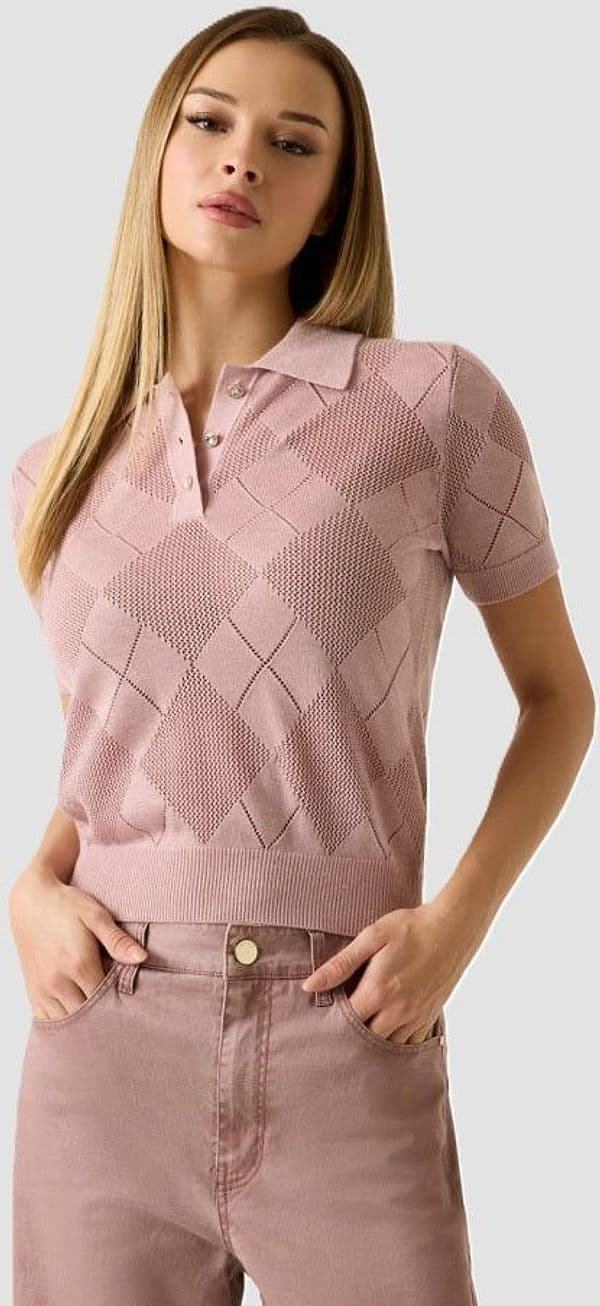 GUESS polo a tre bottoni donna rosa - 2