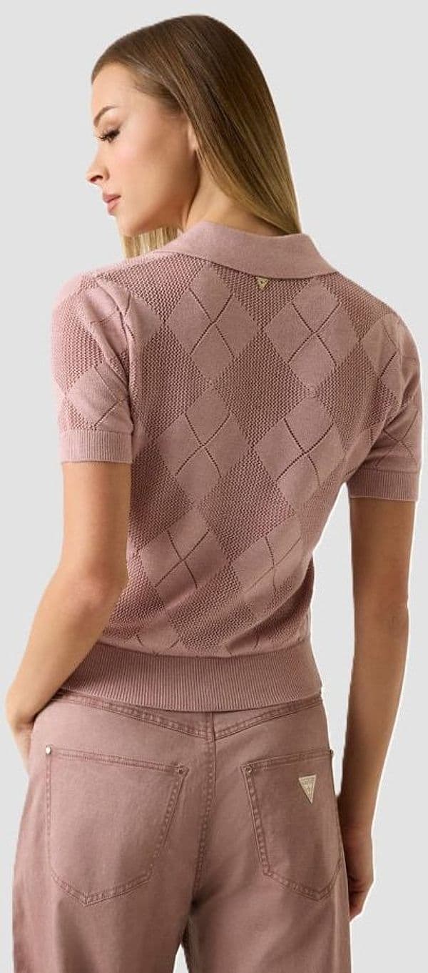 GUESS polo a tre bottoni donna rosa - 4