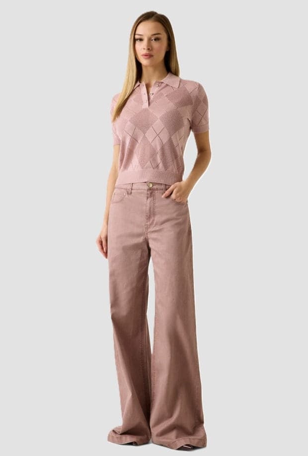 GUESS polo a tre bottoni donna rosa - 5