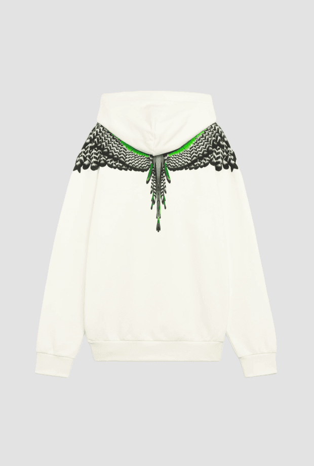 COUNTY OF MILAN felpa wings con cappuccio da uomo bianco - 2
