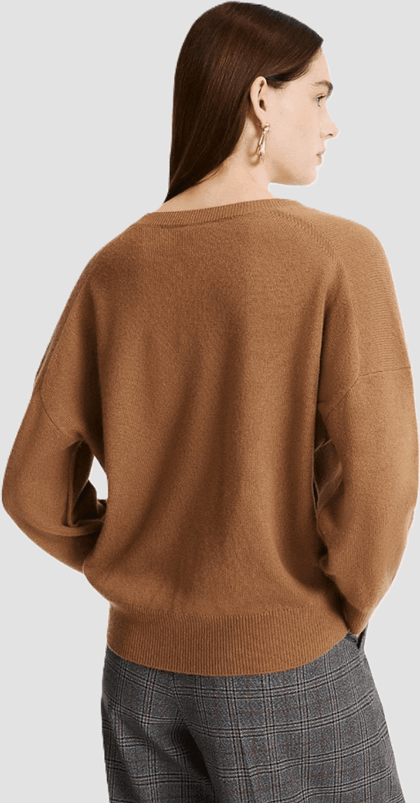 MARELLA maglia con collo a v misto cashmere donna cammello - 3