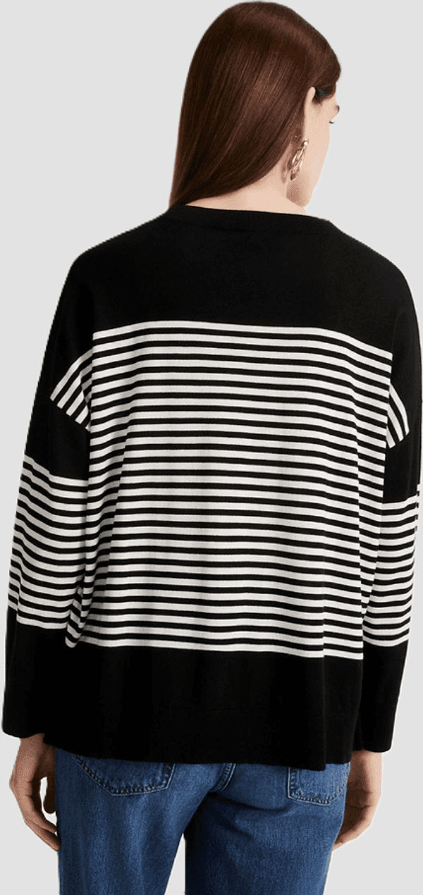 MARELLA maglia a righe in puro lyocell donna nero-bianco - 3