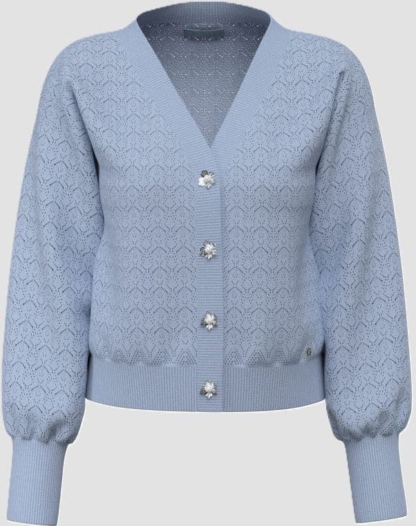 GUESS cardigan a v donna celeste