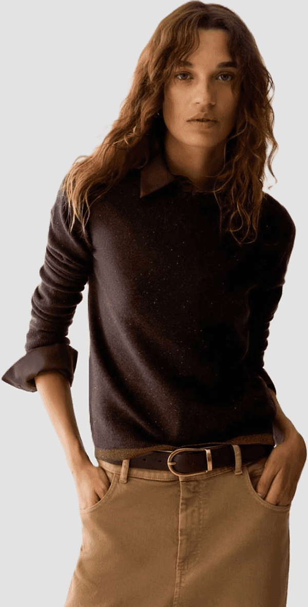 PENNYBLACK maglia con micro pailettes donna testa di moro - 2