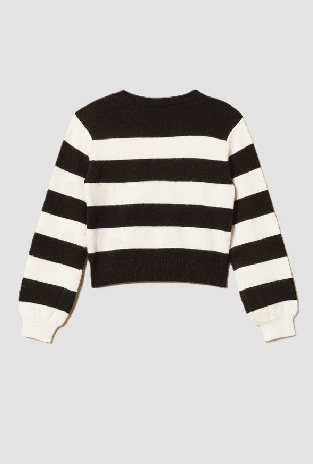 TWINSET maglia a righe con cuore bambina nero-bianco - 2