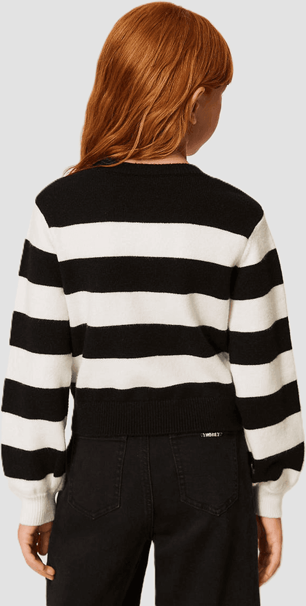 TWINSET maglia a righe con cuore bambina nero-bianco - 4