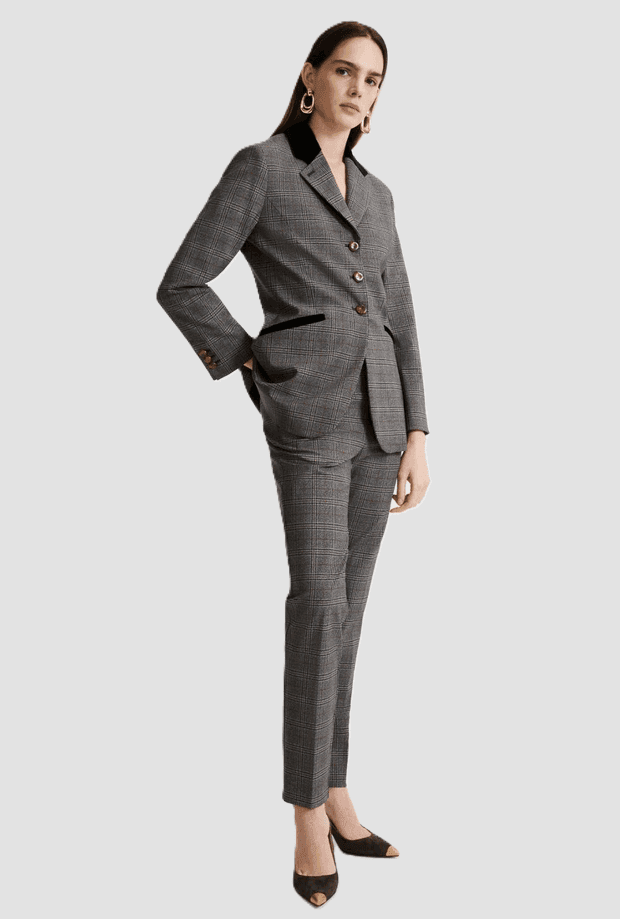 MARELLA pantalone slim fit a quadri donna grigio - 2