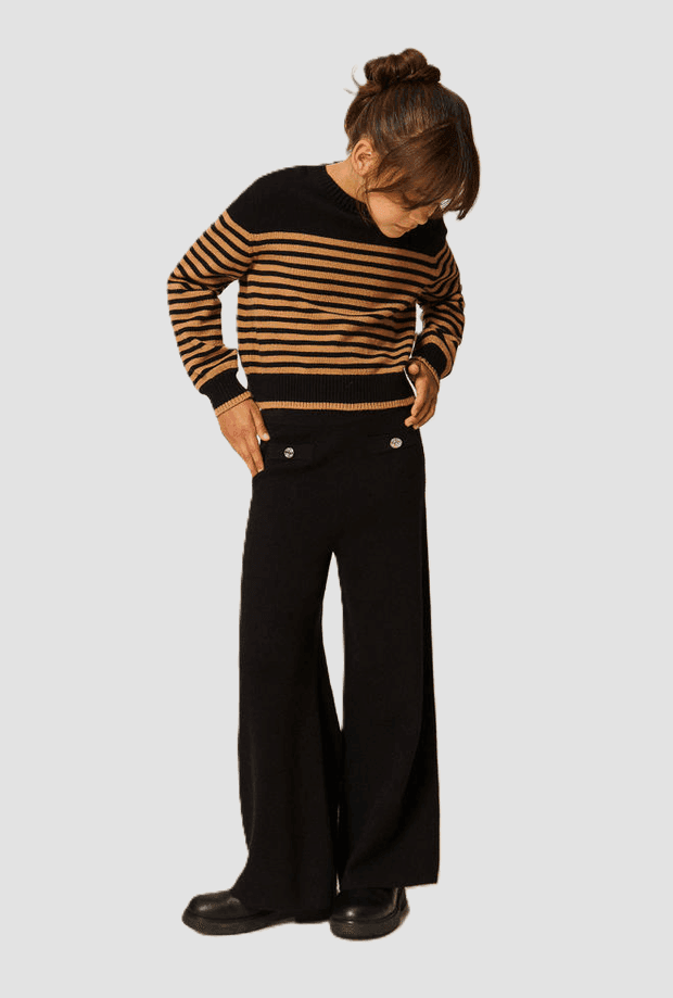 TWINSET pantalone in maglia con bottoni bambina nero - 3