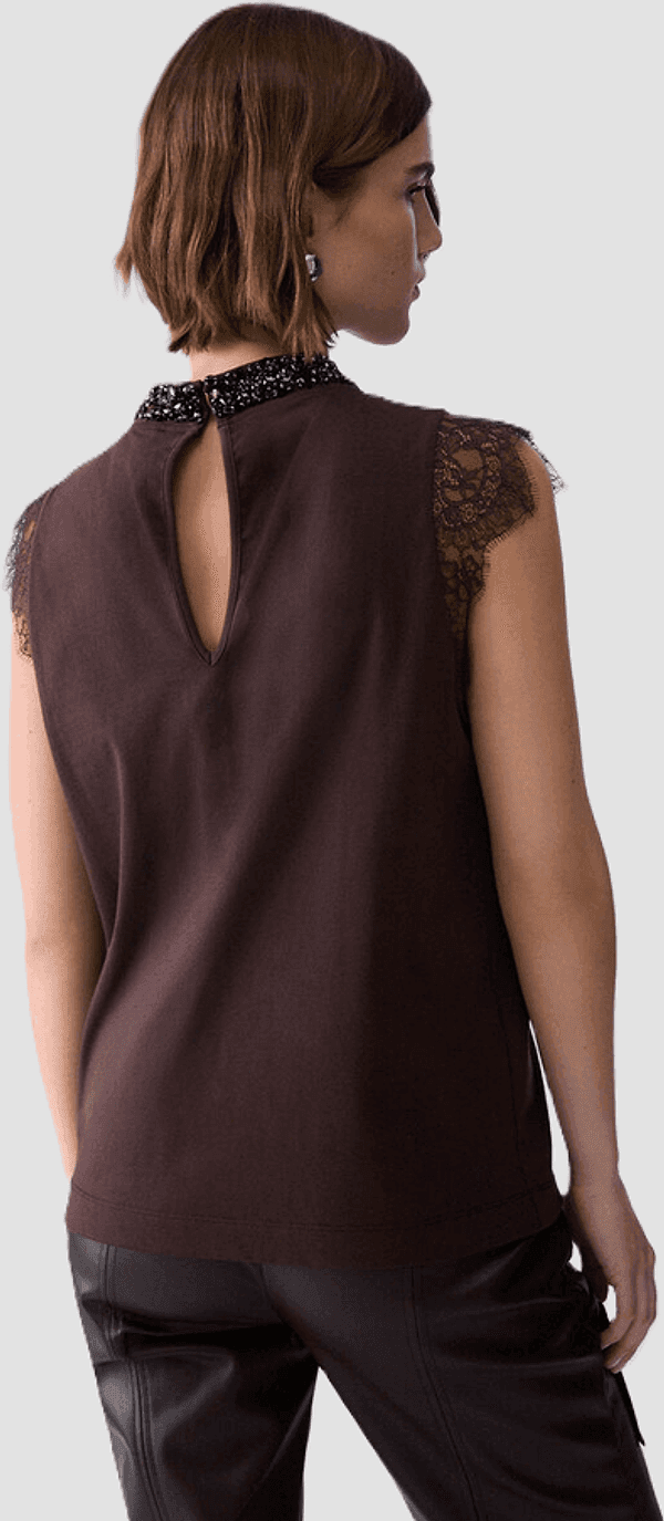 LIU JO t-shirt con strass donna moka - 3