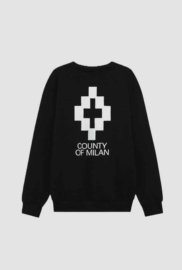 COUNTY OF MILAN felpa con logo fronte-retro uomo nero - 2