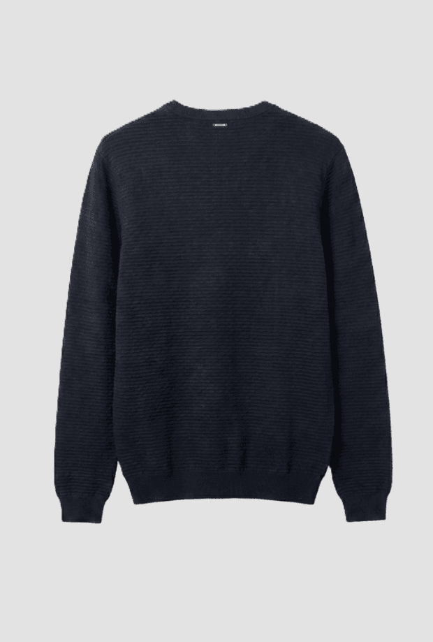 Antony Morato maglia a costine da uomo blue marine - 2