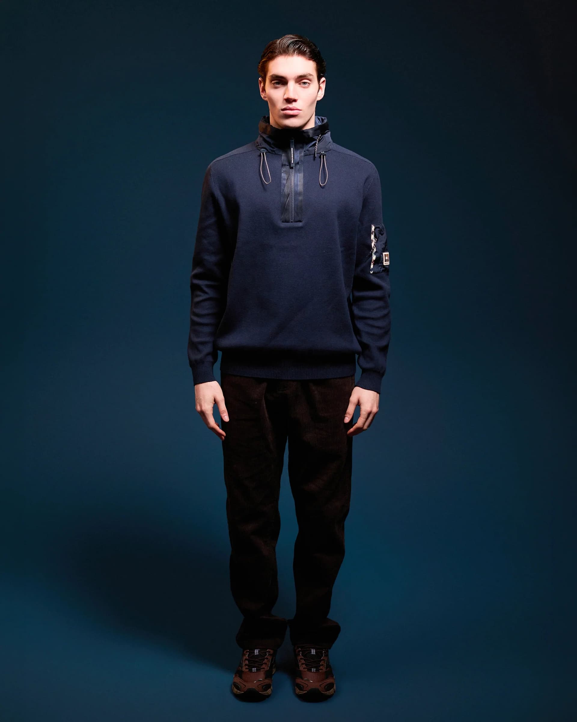 AQUASCUTUM  MAGLIA COTTON KNIT 1/4 ZIP SWEATER AA_A006_WO002 - 2