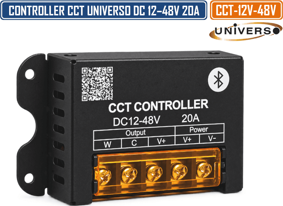 CONTROLLER CCT UNIVERSO DC 12-48V 20A 960W CON TELECOMANDO – REGOLATORE LUMINOSITÀ E TEMPERATURA COLORE LED 2700K-6500K - 2