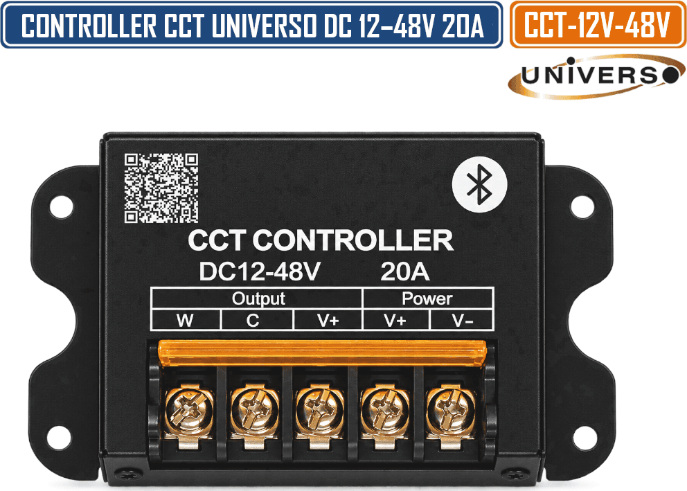 CONTROLLER CCT UNIVERSO DC 12-48V 20A 960W CON TELECOMANDO – REGOLATORE LUMINOSITÀ E TEMPERATURA COLORE LED 2700K-6500K - 3