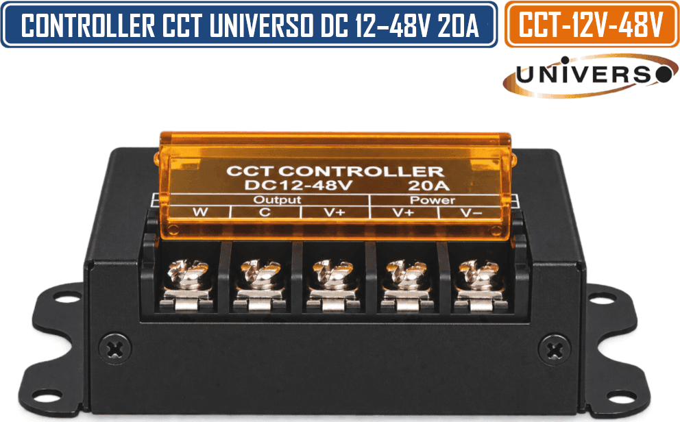 CONTROLLER CCT UNIVERSO DC 12-48V 20A 960W CON TELECOMANDO – REGOLATORE LUMINOSITÀ E TEMPERATURA COLORE LED 2700K-6500K - 4