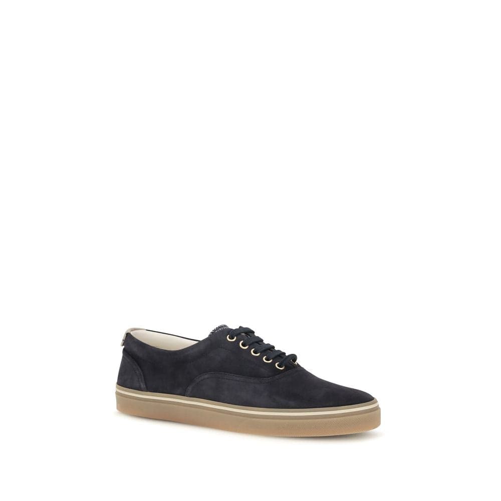 Brunello Cucinelli Blue Suede Leather Low Top Sneakers - 2