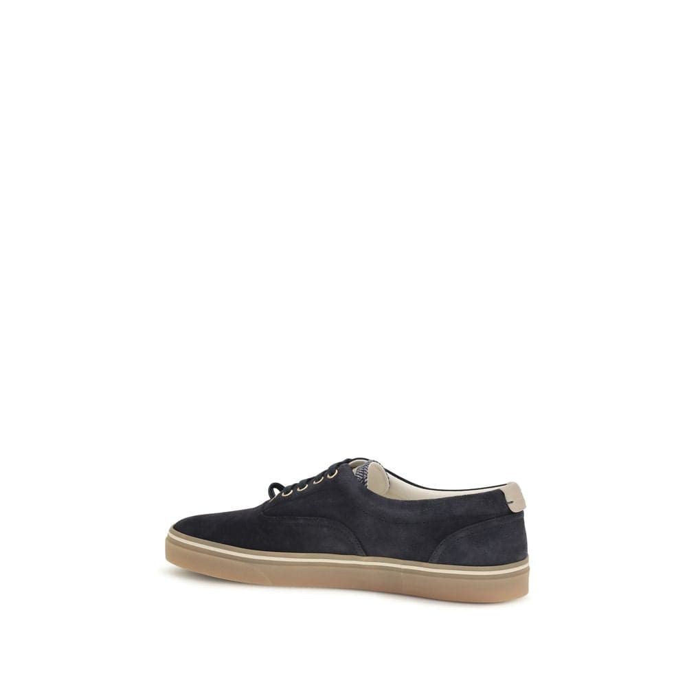 Brunello Cucinelli Blue Suede Leather Low Top Sneakers - 3