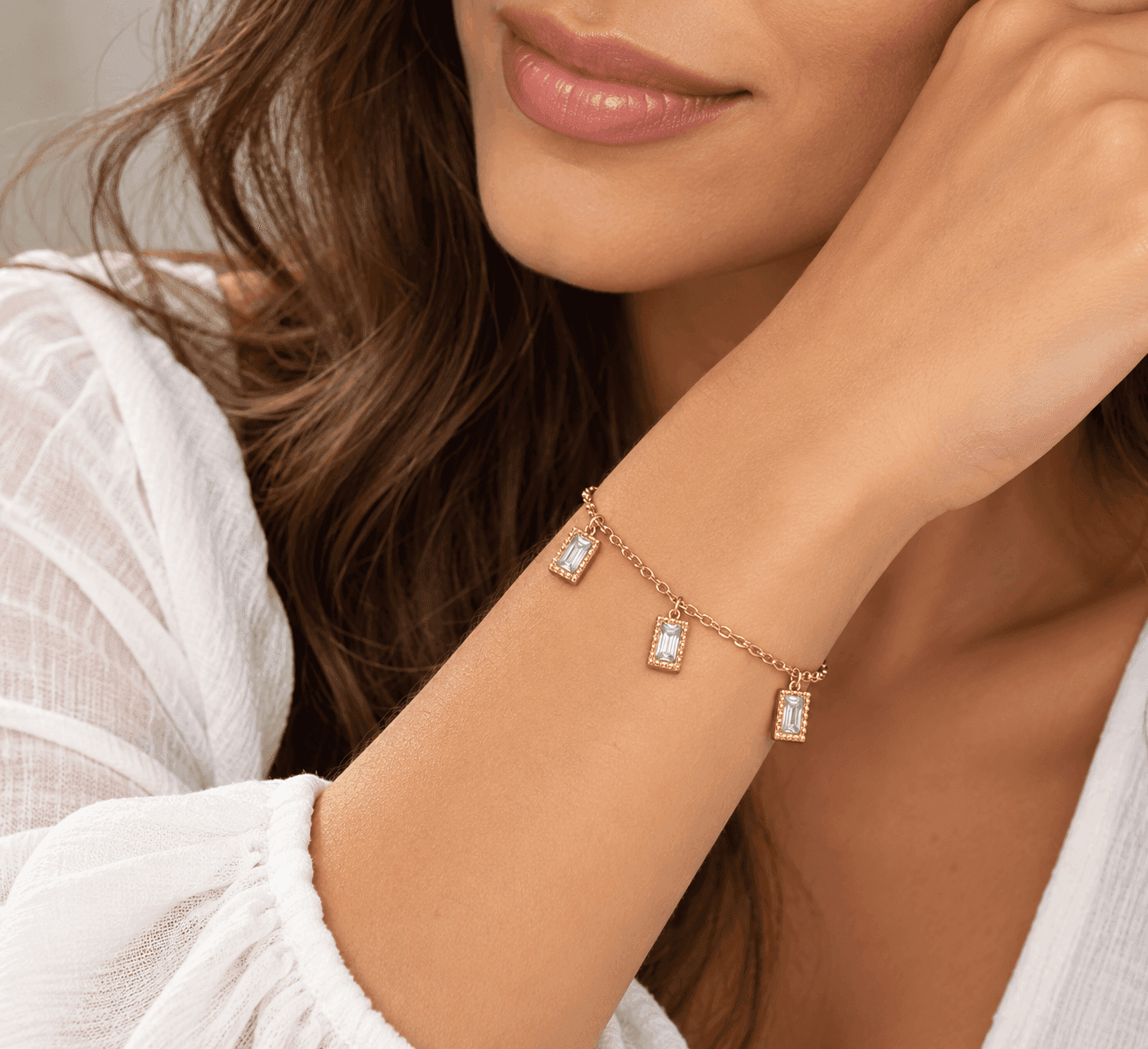Ops Objects  -  Bracciale catena con pendenti rettangolo con cristalli Ariel - 2