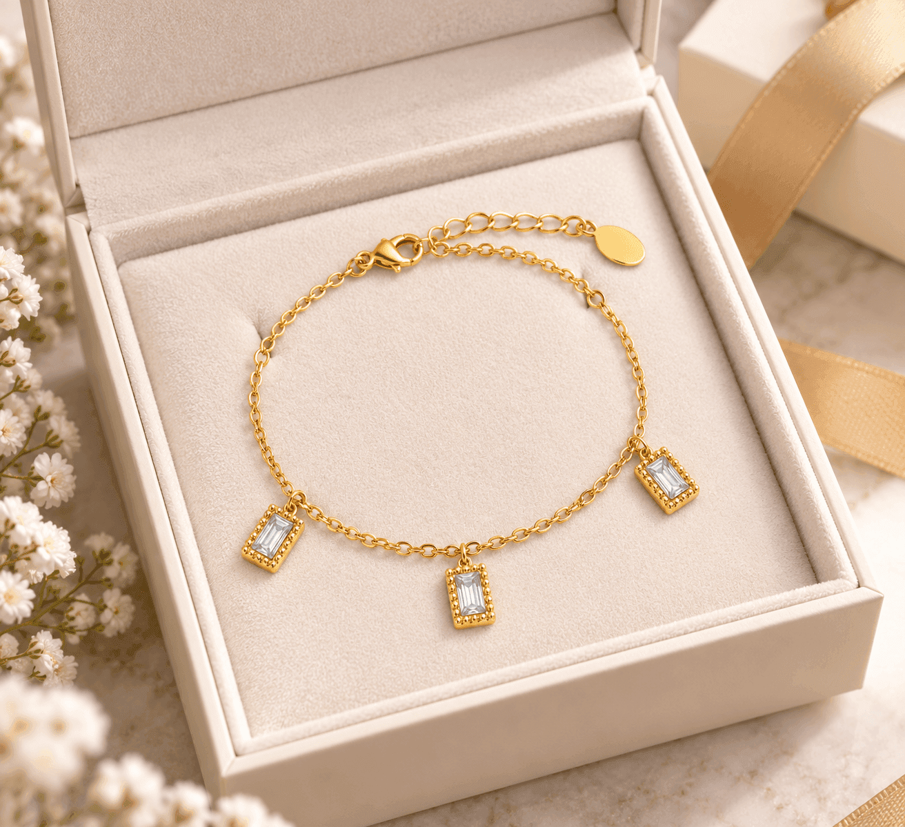 Ops Objects  -  Bracciale catena con pendenti rettangolo con cristalli Ariel - 4