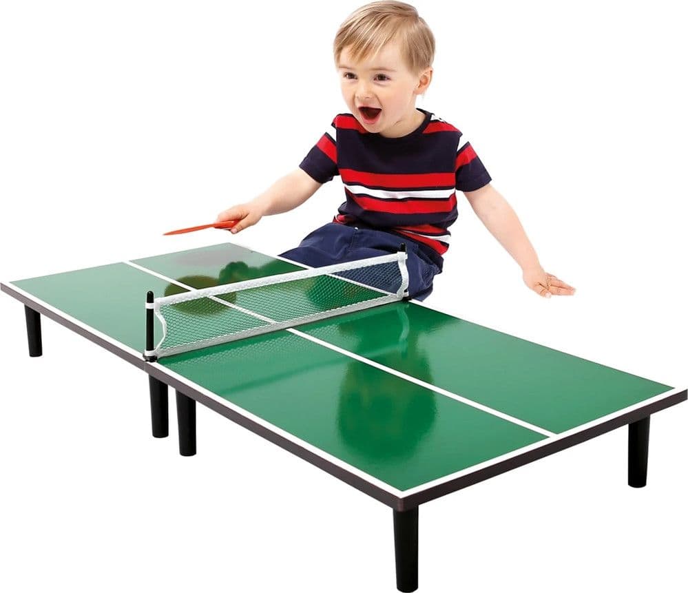 MINI TAVOLO DA PING-PONG GIOCO 60X30X10.5CM CON RACCHETTE PALLINA RETE PORTATILE 237433 - 4