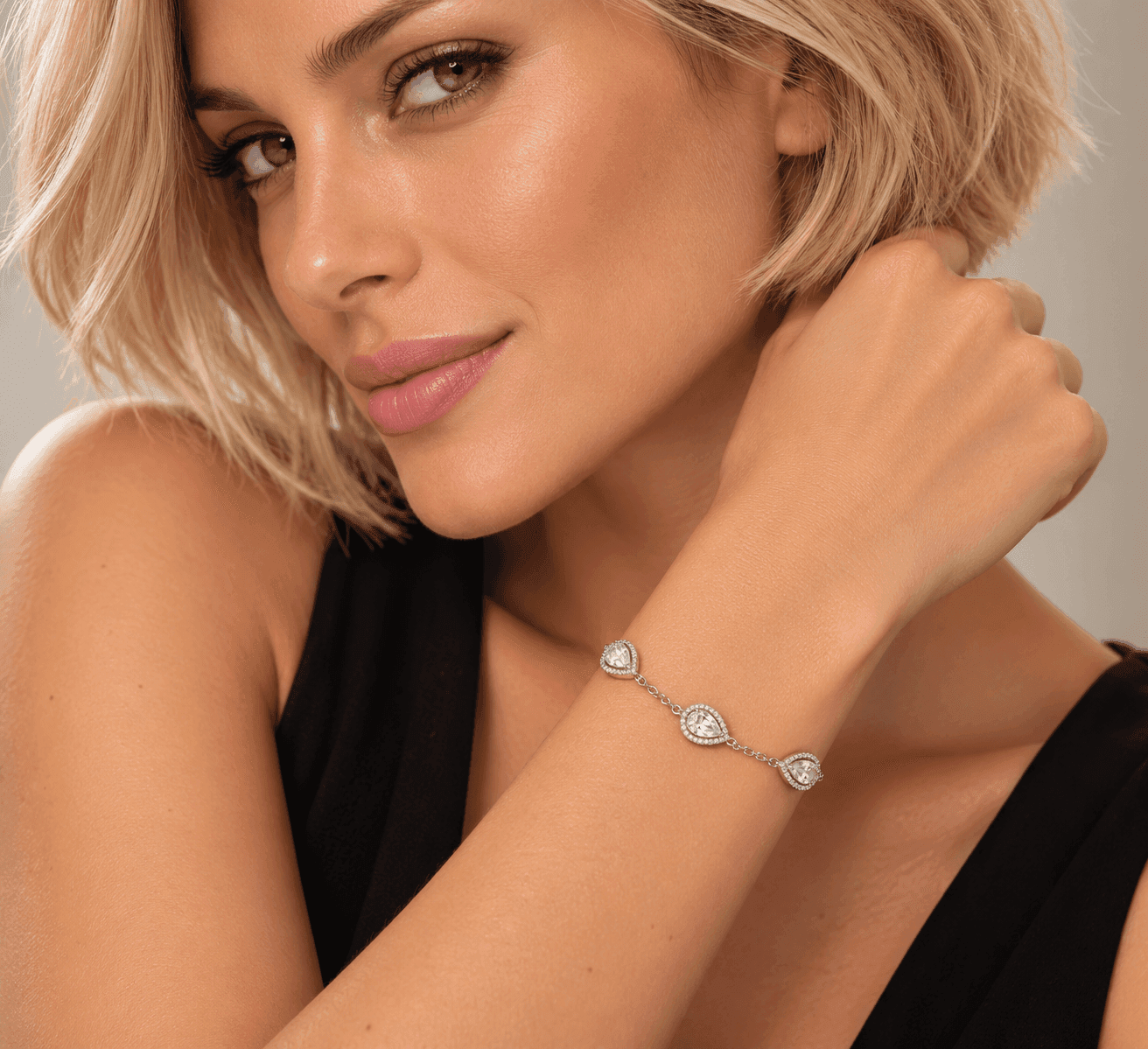 Ops Objects  -  Bracciale catena con pendenti goccia con cristalli Ariel - 2