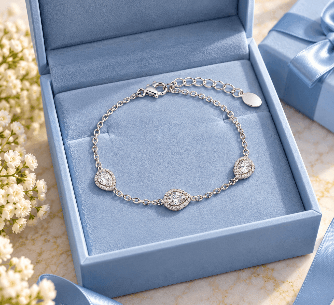 Ops Objects  -  Bracciale catena con pendenti goccia con cristalli Ariel - 3