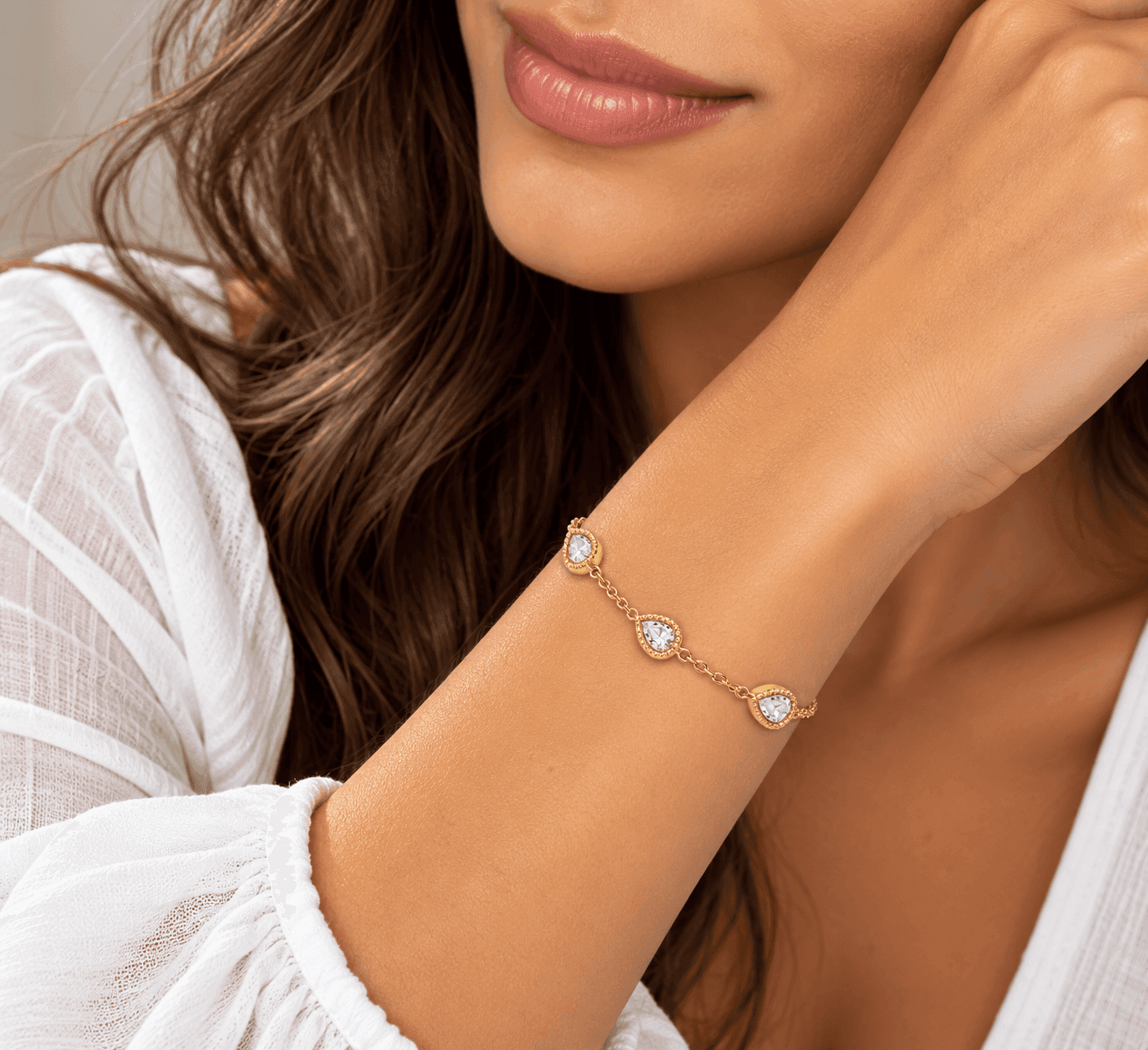 Ops Objects  -  Bracciale catena con pendenti goccia con cristalli Ariel - 2