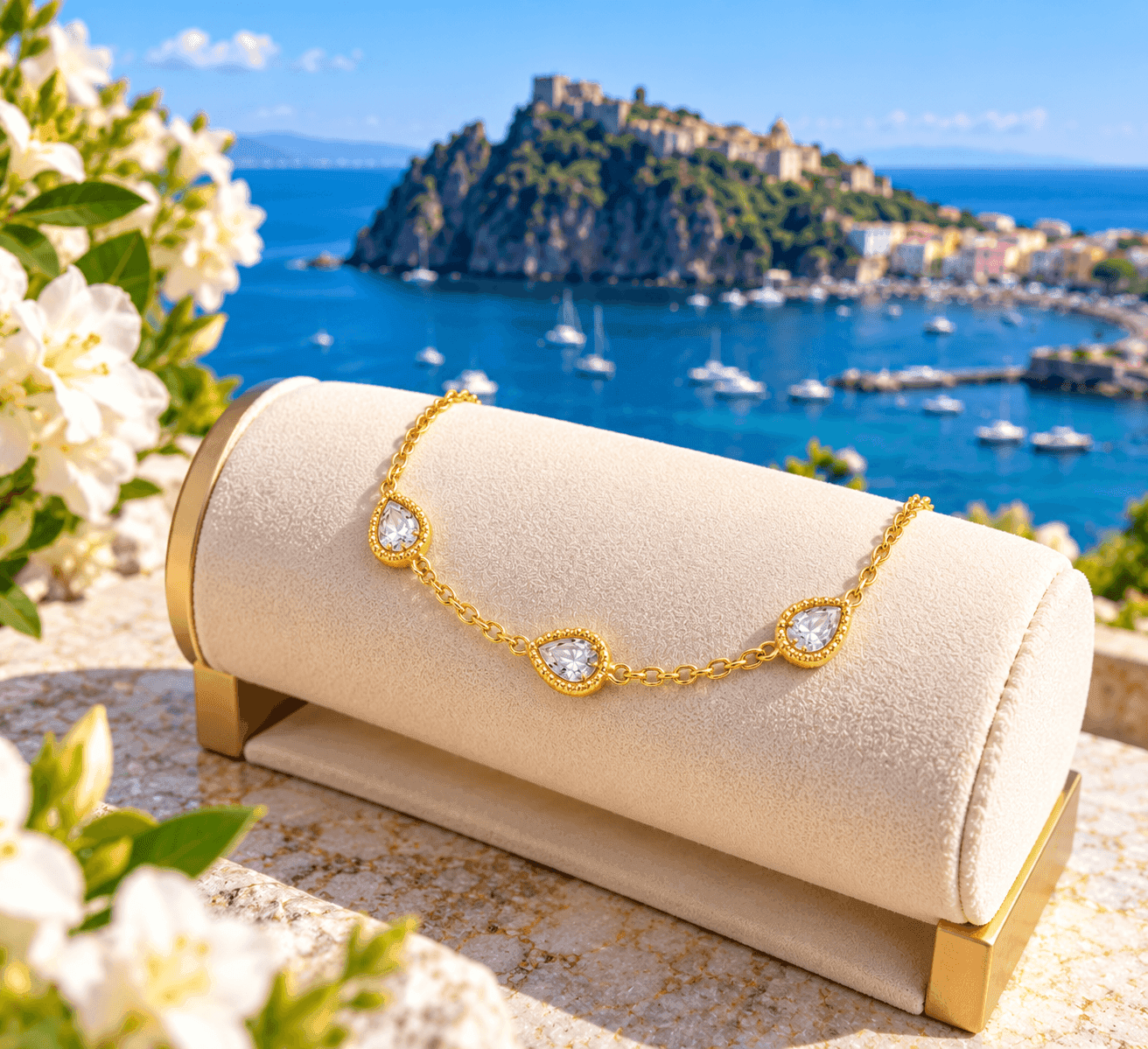 Ops Objects  -  Bracciale catena con pendenti goccia con cristalli Ariel - 3