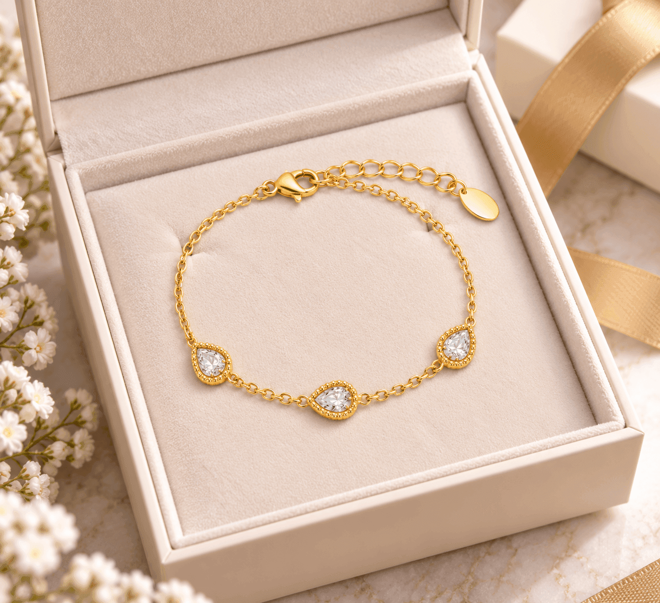 Ops Objects  -  Bracciale catena con pendenti goccia con cristalli Ariel - 4