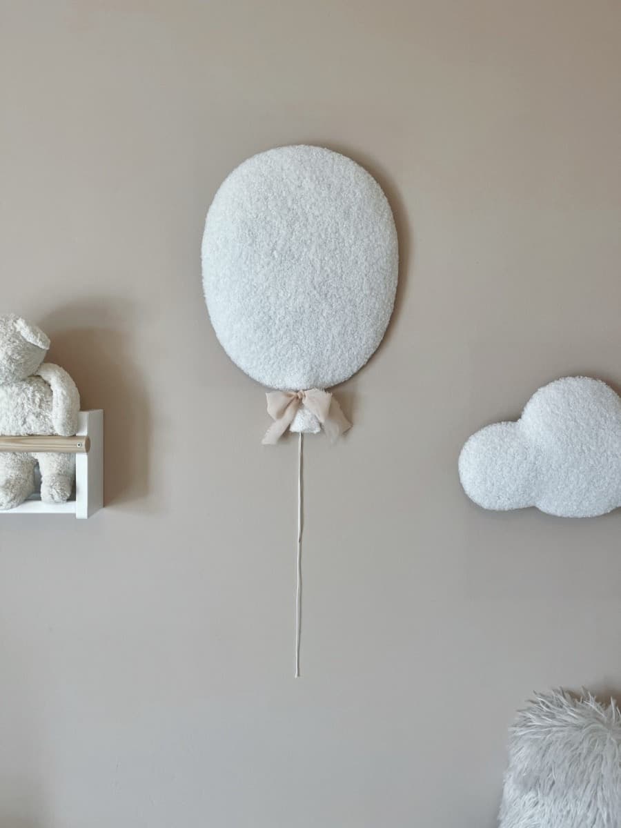 Applique murale bouclé Palloncino bianco con luce LED - Little Loua - 2