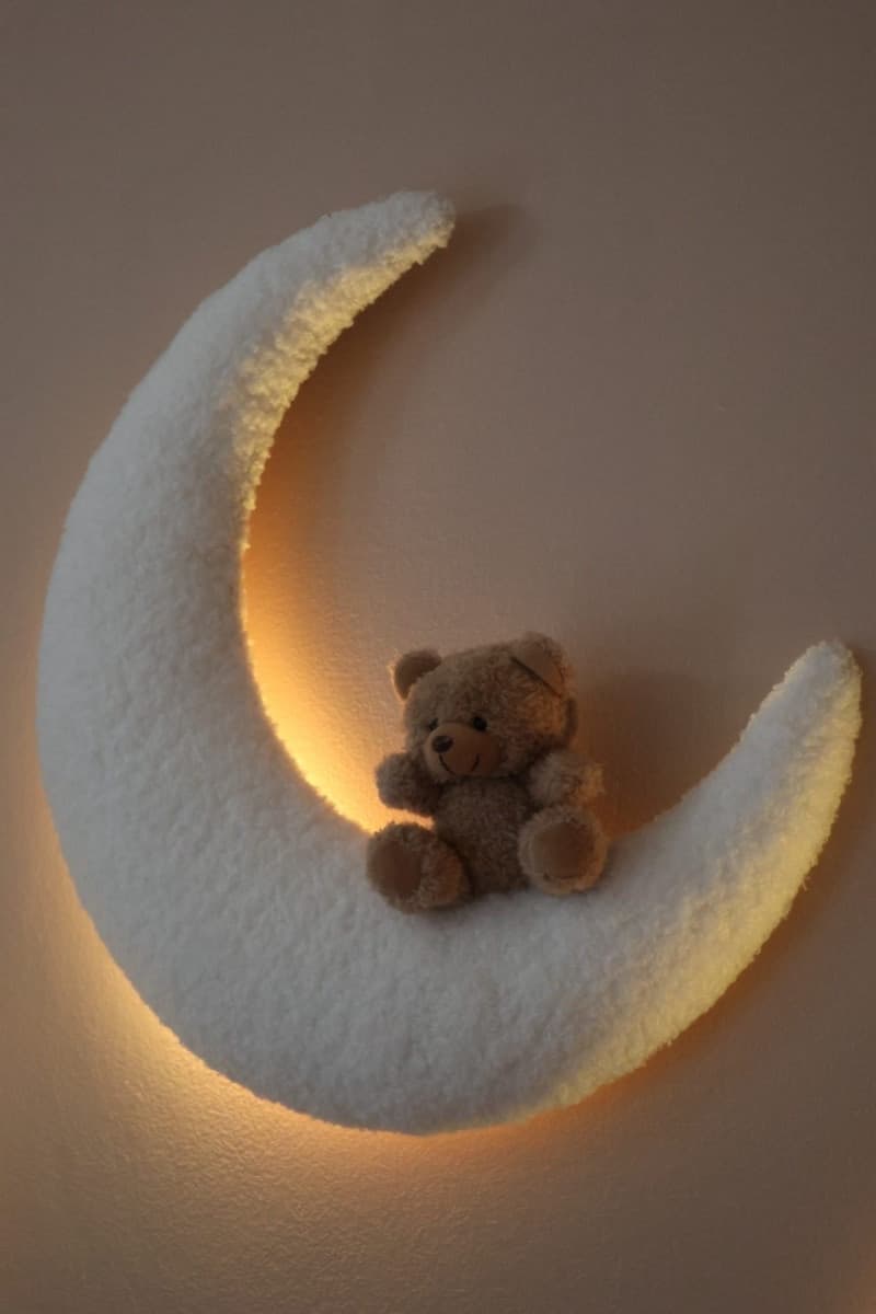 Applique murale bouclé Luna con Orsetto con luce LED - Little Loua - 2