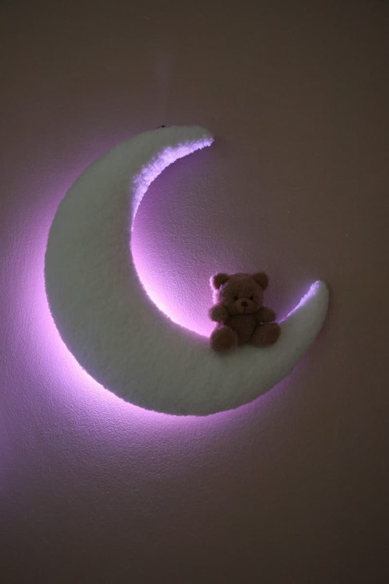 Applique murale bouclé Luna con Orsetto con luce LED - Little Loua - 3