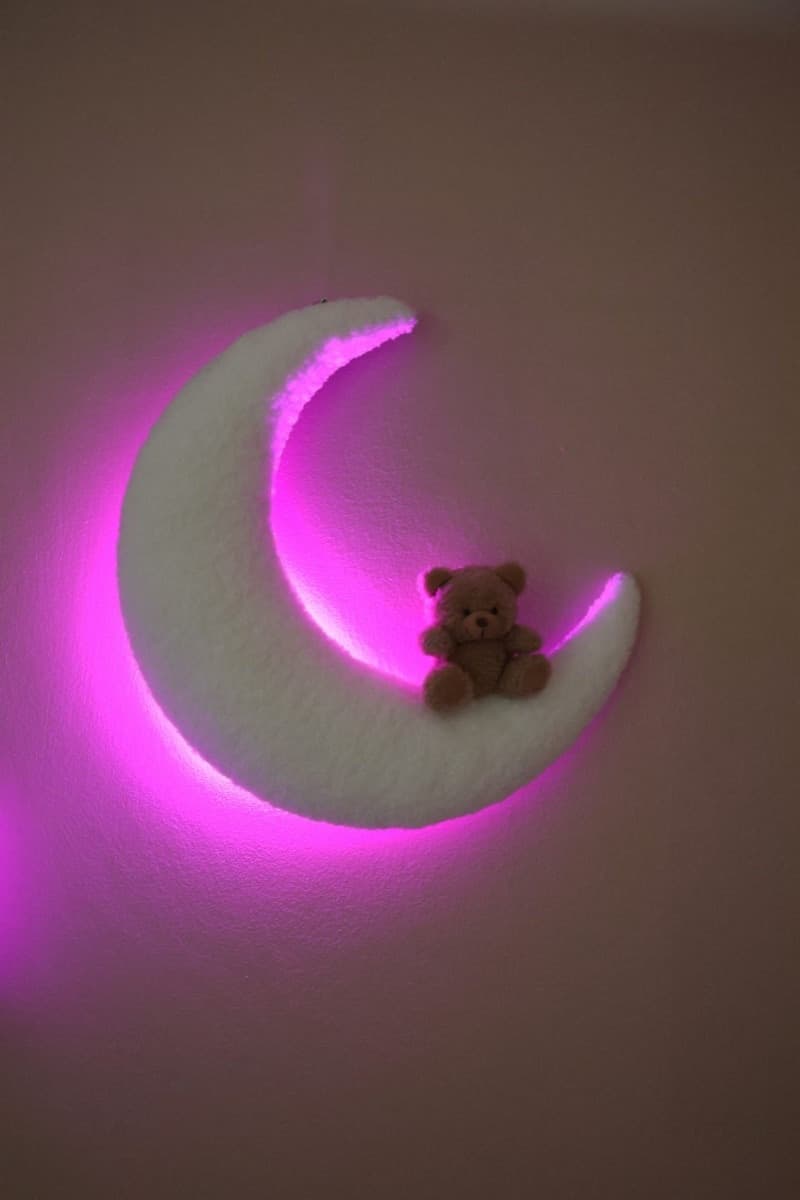 Applique murale bouclé Luna con Orsetto con luce LED - Little Loua - 5