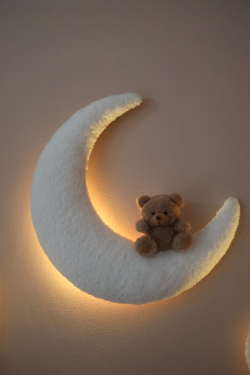 Applique murale bouclé Luna con Orsetto con luce LED - Little Loua - 7