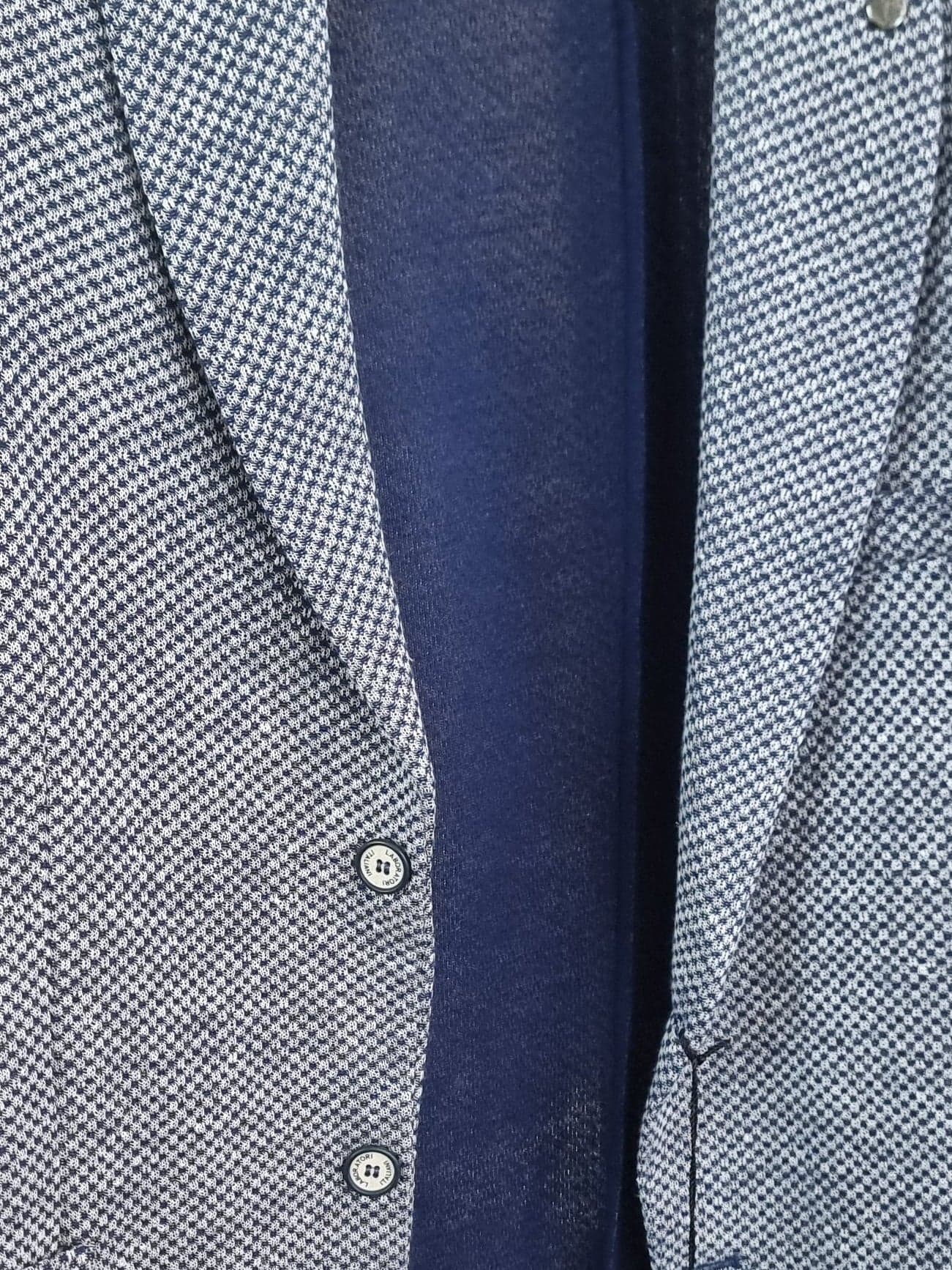 Giacca uomo Laboratori Italiani pied de poule blu navy e bianco - 3