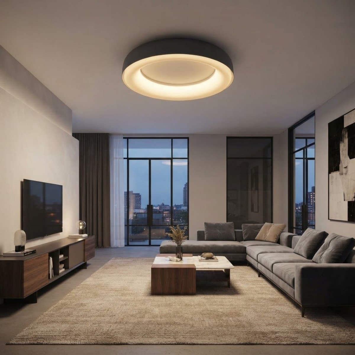 Plafoniera moderna Redo Group DIP 01 3941 3723 3724 LED CCT metallo polipropilene - 2