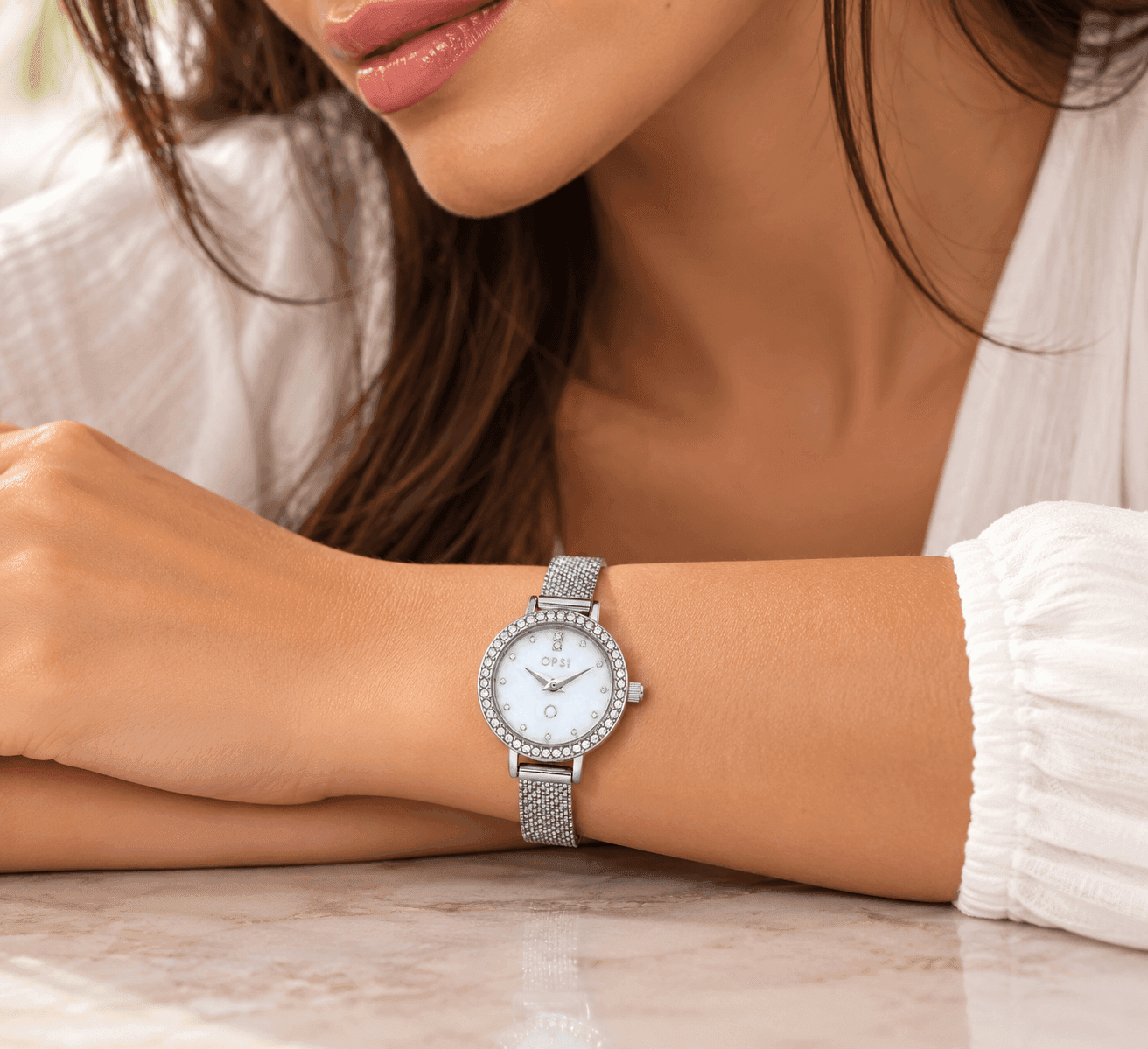Ops Object  -  Orologio Donna  con cassa e bracciale in metallo mesh diamantato Allure - 2