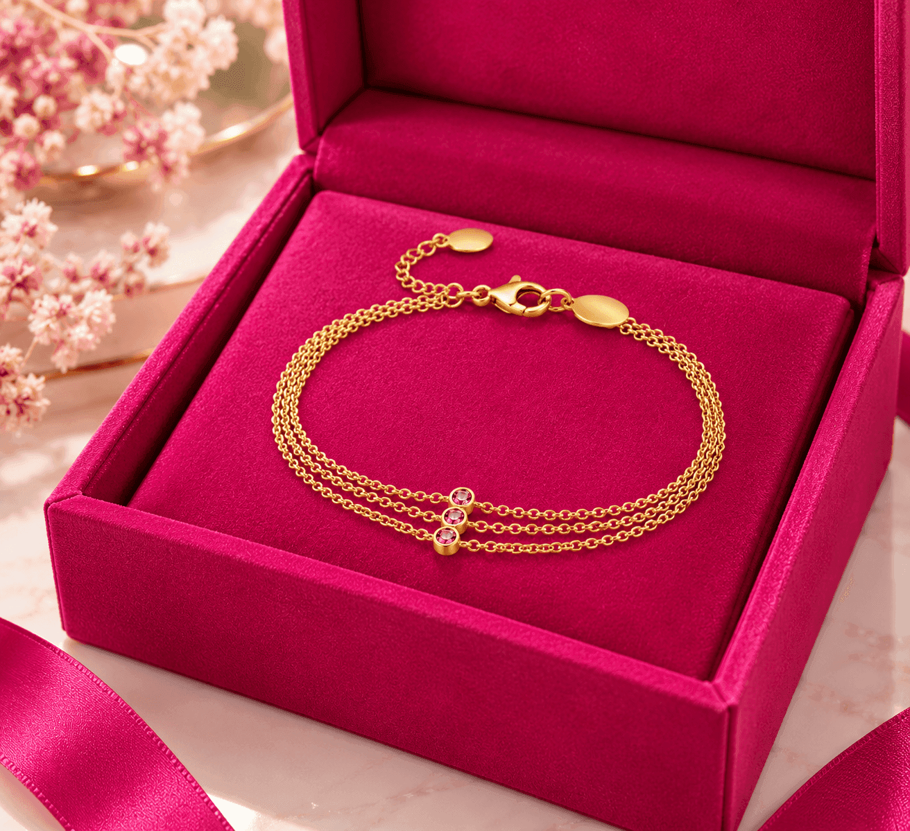 Ops Objects  -  Bracciale tre fili con dettaglio centrale con cristalli - 3